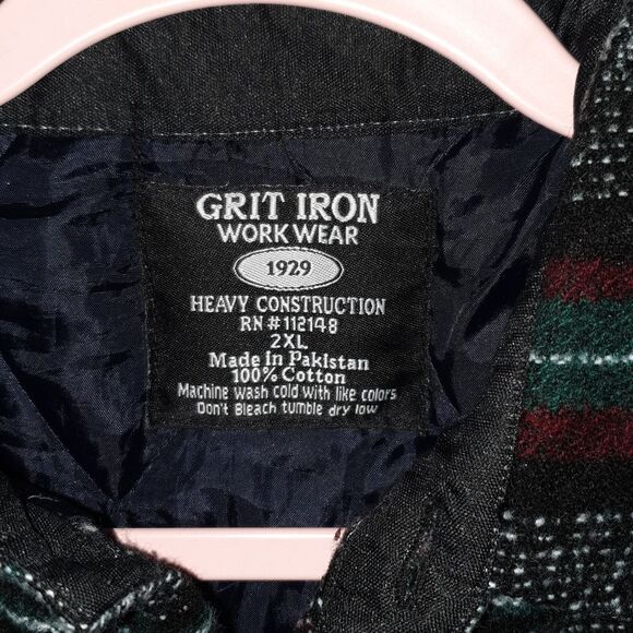 Vtg Mens Workwear Plaid Burnout Shacket sz 2XL - Picture 2 of 4